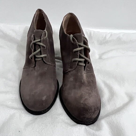 Lucky Brand Mystique Brown Taupe Boots Lace up Size 7.5 M Twee Contemporary - Picture 3 of 7